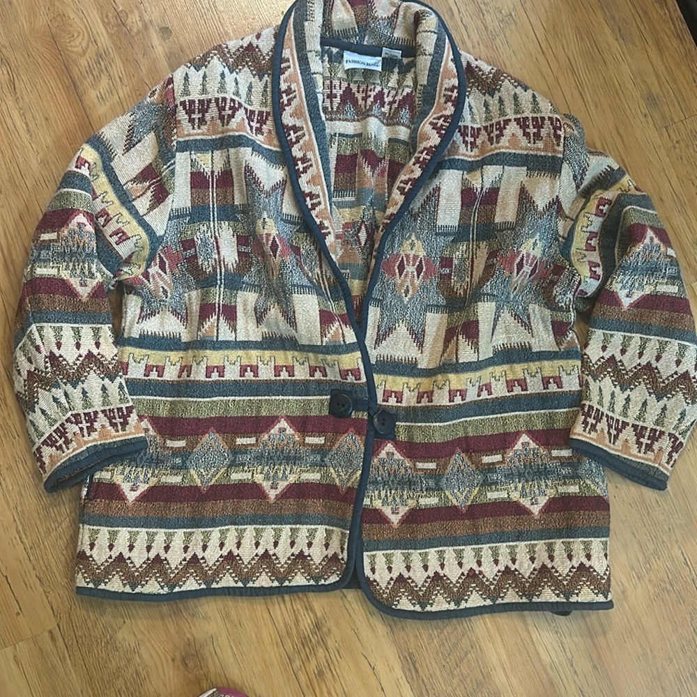 Aztec Western Blanket Jacket Oversized 22/24